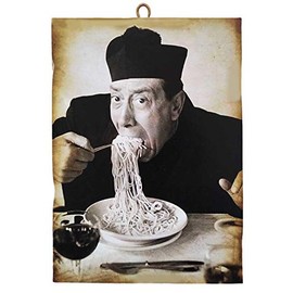 KUSTOM ART, Vintage Style Famous Actor Don Camillo Fernando Picture Print on Wood for Furnishings, Restaurant, Pizzeria, Bar, Hotels