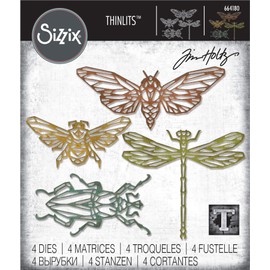 Sizzix, Geo Insects Thinlits Die Set , Tim Holtz, 4 Pack, Multiple Sizes
