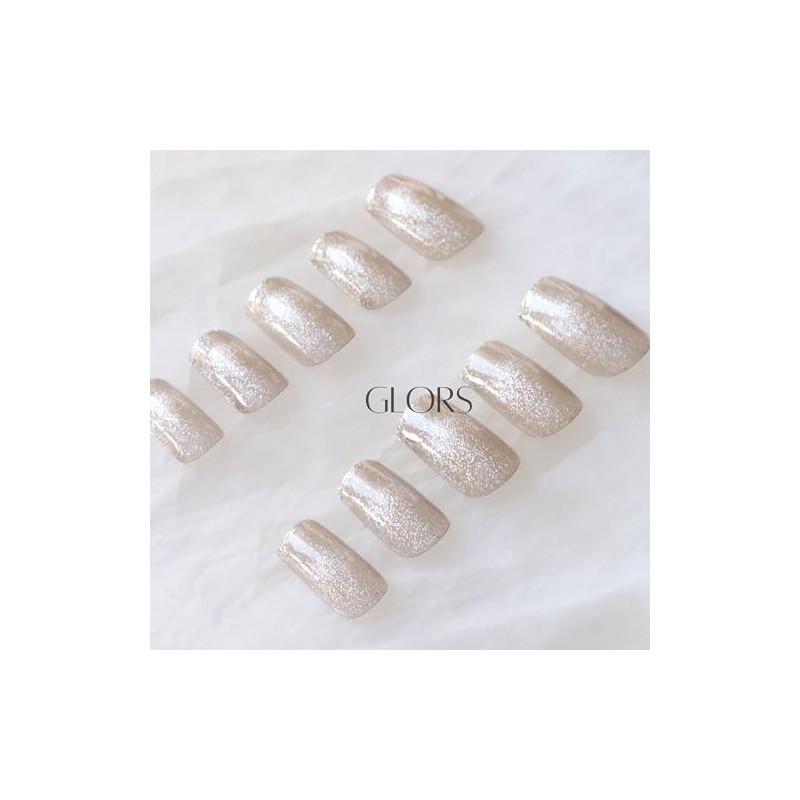 Cool Cat Eye Short Square Press On Nails for Daily
