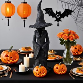 ZREVSB - Estatua de bruja de barril de galleta, estatuas y cifras de bruja - Figura gótica de resina de Halloween de 7.9 pulgadas para el hogar, patio, decoración de computadora, escultura retro de