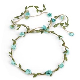 Flower Headband,4pcs Flower Crown Headband,Floral Headbands For Women,Festival Headbands,Floral Hair Wreath,For Women Wedding Festival Party(4 Colors-White,Blue,Light Blue,Pink)