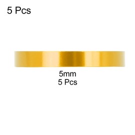 X AUTOHAUX 5 Pcs 5mm Bike Headset Spacer Bicycle Aluminium Alloy Handlebar Stem Spacers Fork Washer Fit 11/8inch Stem Gold Tone