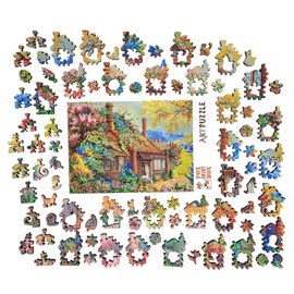Wooden Puzzle for Adults - Uniquely Shaped Pieces - Made in The USA by FoxSmartBox - 329 Pieces - Edge of The Wood