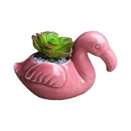 Youfui Cute Animal Succulent Planter Flower Pot Decor for Home Office Desk (Flamingos)