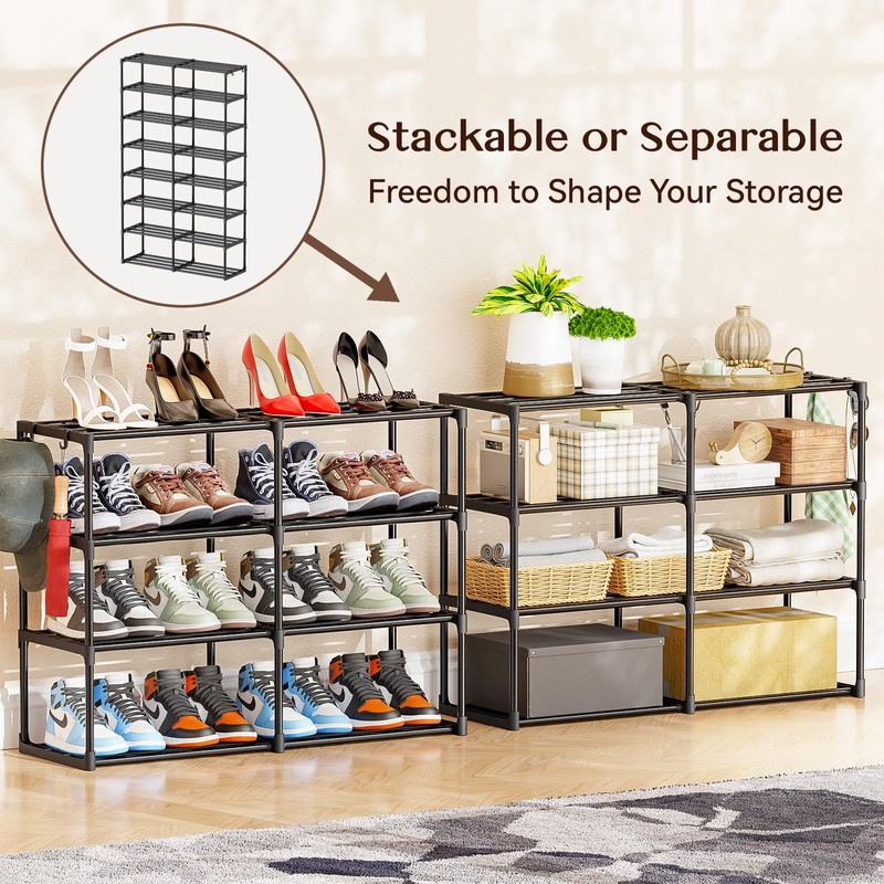 SUFAUY 8 Tier Metal Shoe Rack 40 Pairs, Large Capacity