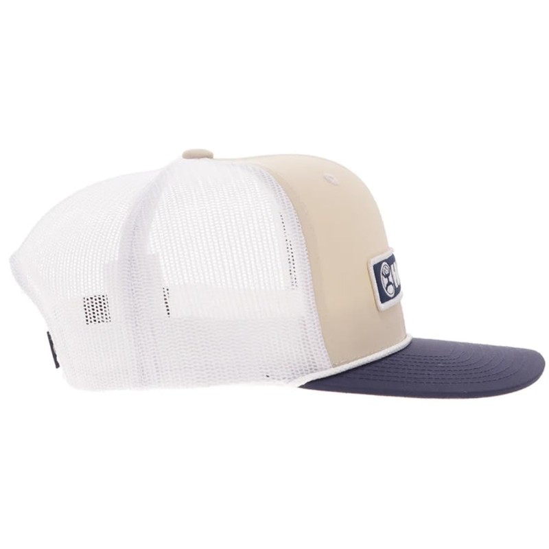 HOOEY - Sombrero ajustable para hombre, Bronceado/Azul marino/Blanco, One Size