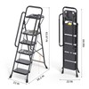 TOOLF Step Ladder, Sturdy Steel Step Stool with Anti-Slip Wide