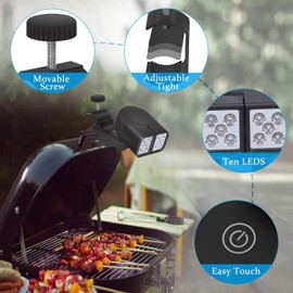 BBQ Light - Super Bright Rotating 120LM Grill Handle Light - Multifunctional Cycling Lights Heat Resistant for Grilling Camping Outdoor Cycling Night Lighting