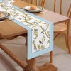 Bonhause Spring Summer Blue Birds Floral Table Runner 13x72 Inch