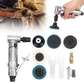 Right Angle Disk Air Sander,AG‑315BS Air Angle Die Grinder,1/4" 90° Bend Angle Pneumatic Grinding Polishing Tool with Emery Disk,Air Sanders for Auto Body Work, Grinding, Polishing, Deburring