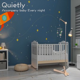 Crib Mobile Wooden Arm, Suitable for All Cribs 100% Natural Larch Hanger Nusery Decor Baby Room Safe Holder(Mobile is not Included (Standing Arm Pro)