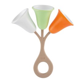 Chicco, Sonaglio Tulipano, Sonaglio Neonato, Gioco in Plastica Riciclata e Bioplastica, Facile da Afferrare e Scuotere, Campanelle con Suono Tintinnante, Senza Vernici, Giochi Neonati 3-18 Mesi