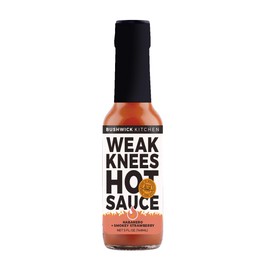 Weak Knees Strawberry + Jalapeño Hot Sauce, 5 oz Easy Pour Bottle, Classic Hot Pepper Sauce with Strawberries and Peppers, Foodie Gifts, Hot Sauce Gifts, Gifts for Men