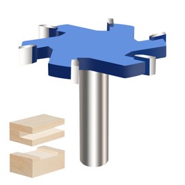 Vearter CNC Spoilboard Surfacing Router Bit, 1/2 Inch Shank Slab Flattening Router Bit, 6 Wings Carbide Rabbet Slot Cutter for Woodworking, Wood Planing (2-9/16'' D, 5/16'' H)