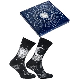 Rainbow Socks - Astrology Box Socks - Women's Men's Novelty Gift Socks for Fans of Stars Zodiac Signs and Astrology - 1 Pair, astrology