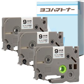 TZe-221 Compatible Brother Compatible Pe-Touch TZe-221 White/Black Characters 0.3 inches (9 mm) (Tape Width) Set of 3 Compatible Tape Cartridges Length 22.8 ft (8 m) (With Cutouts on the Mount for