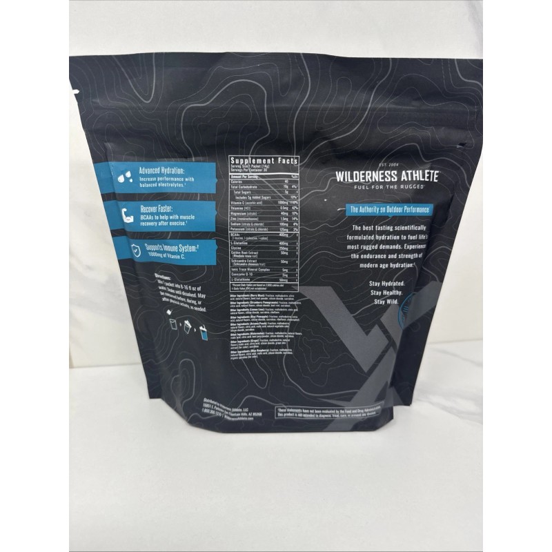Wilderness Athlete Hydrate & Recover Powder 30 Packets Electrolyte Drink