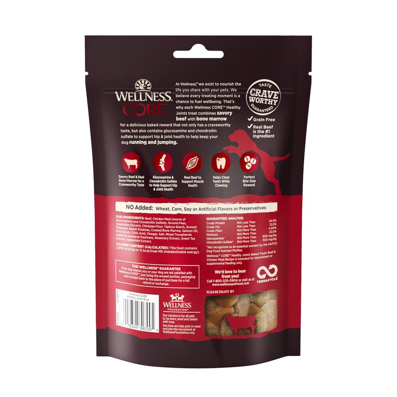 Wellness CORE Healthy Joints Dog Treats, Natural, Grain Free, 8