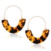 CEALXHENY Acrylic Earrings Tortoise Hoop Earrings Statement Wire Resin Earrings