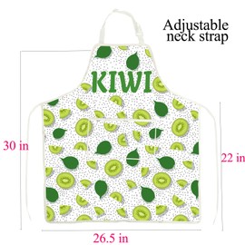 FUSTMW Kiwi Apron Kiwi Fruit Gifts Kiwi Lover Gifts Cute Fruit Apron Cooking Kitchen Chef Baking BBQ Apron with Pockets (Kiwi Apron)