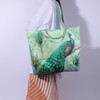 NymphFable 2 Pack Tote Bag Reusable Peacock Green Shopping Bags