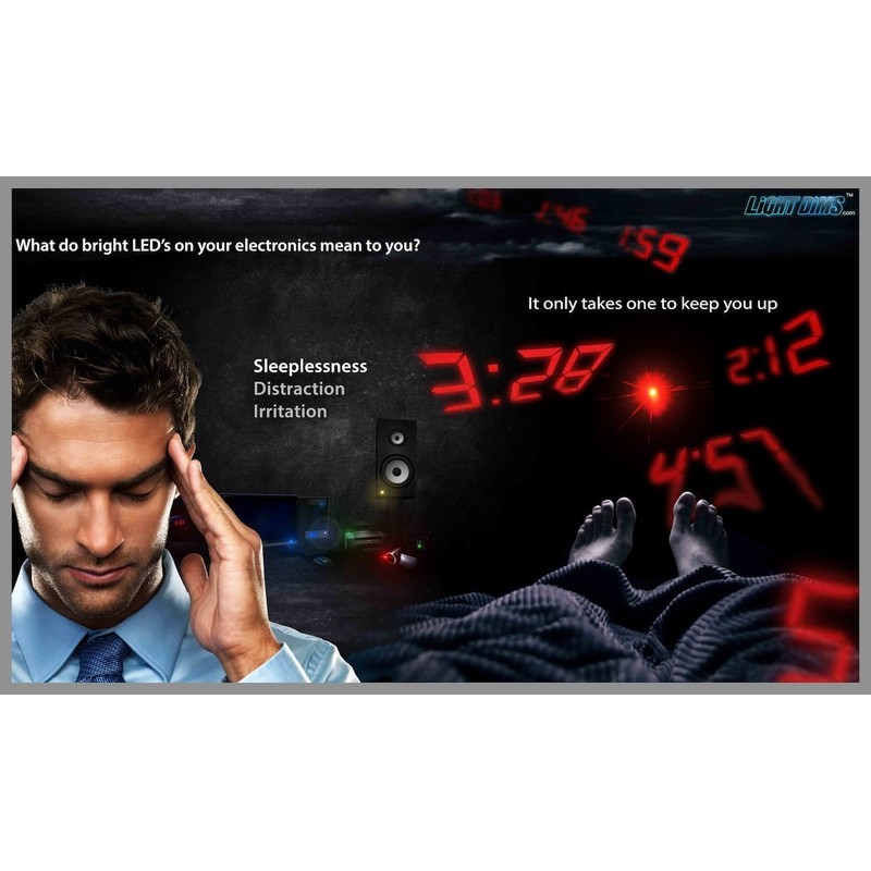 LightDims Black Out Edition Light Blocking LED Covers (2 Sheets)