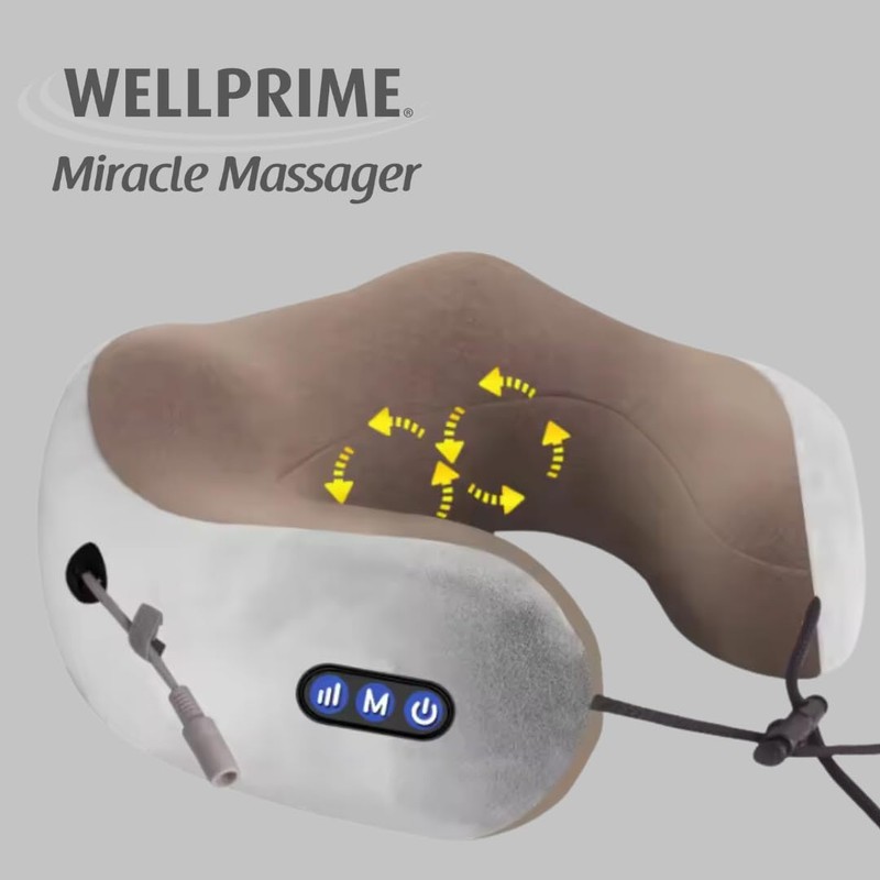 Wellprime Neck Massager Miracle Massager, 3 Modes, Vibration + Massage,
