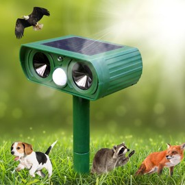 Solar Ultrasonic Animal Repeller, 2024 Dog Cat Repellent Outdoor,Deer Repellent for Raccoon, Fox, Deer, Skunk,Squirrel, Rabbit, etc K510