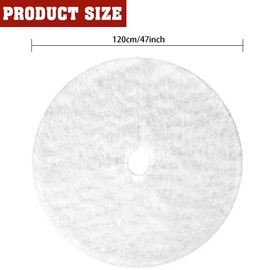 HARESLE White Christmas Tree Skirt,Large Plush Tree Skirt for Christmas Tree Base Cover Decoration,120cm Tree Skirt for Winter Christmas Holiday Indoor Decorations(120cm/47in)