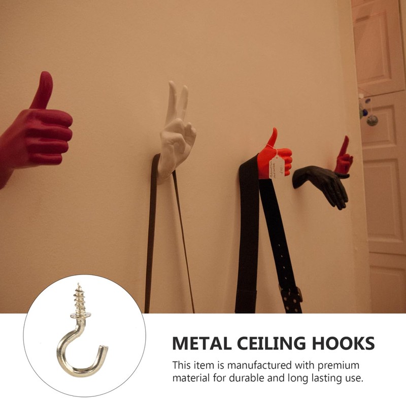 Veemoon Copper Plated Ceiling Hooks 20pcs Metal Screw-in Hooks for