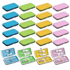 Manicure Set Bulk Nail Clippers Grooming Nail Kit Stainless Steel Sturdy Toenail Pedicure Kit Tools for for Homeless/Men and Women/Hotel (Metal Set of 24)