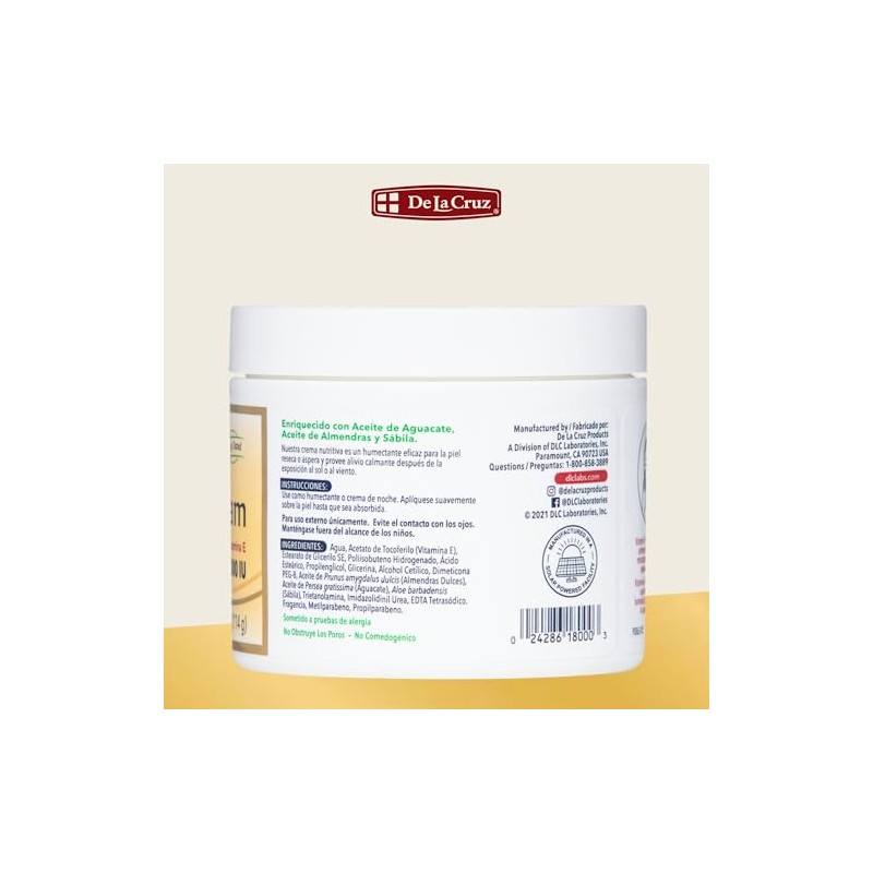De La Cruz Vitamin E Cream, 4 Ounce