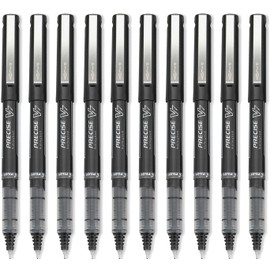 Pilot Precise V7 Stick Rolling Ball Pens, Fine Point, Black 10-PACK(35346)