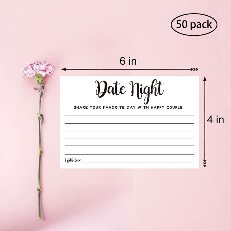 Antgiftshop 50 Date Night Ideas Cards, Wedding Advice Cards for