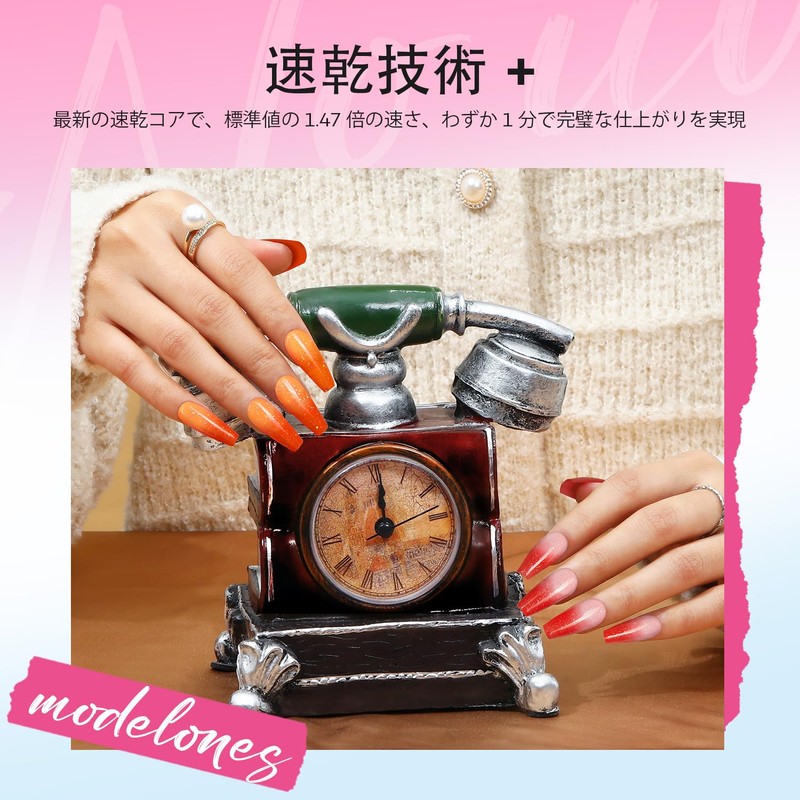 Modelones 変色マニキュア セット 6 色 ピンク・ブルー パープル オレンジ 温度変化ジェルネポリッシュセット 速乾型