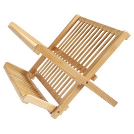Totally Bamboo – Escurreplatos plegable, capacidad extragrande para máximo almacenamiento, hermoso y duradero bambú, Marrón, 1 unidad