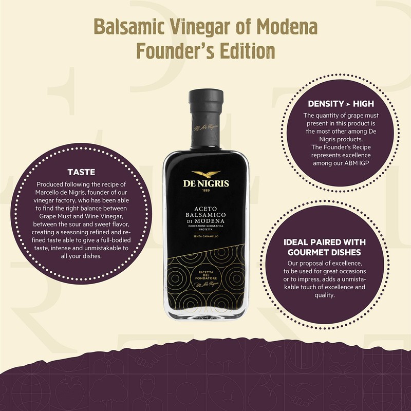 De Nigris Balsamic Vinegar Of Modena Excellence Line Founder's Edition