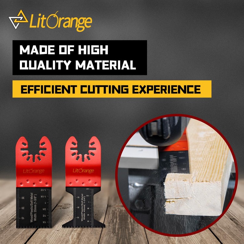 Litorange 16 Pcs Oscillating Saw Blades, Professional Wood/Metal/Plastic Universal Multitool,