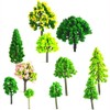 ANCLLO 55 Pcs Mixed Plastic Model Miniature Trees, Model Train
