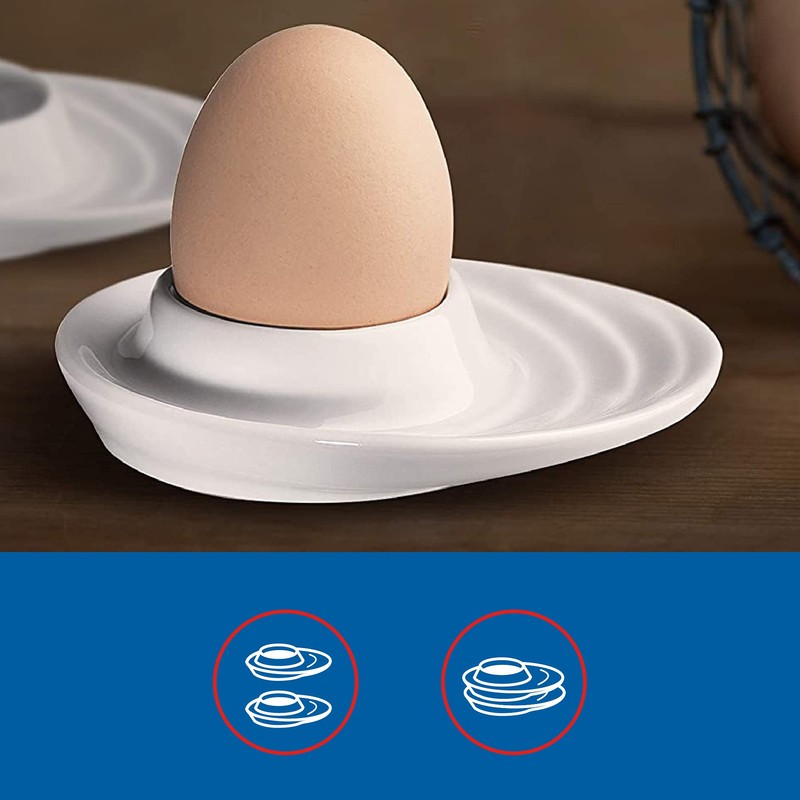 Küchenprofi Set of 2 Egg Cups with Oval Base, White