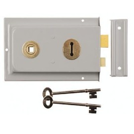 Excel Hardware Double Handed Rim Lock 6" x 4" - Grey