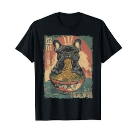 French Bulldog Ramen Japanese Funny Graphic Kawaii Dog Anime T-Shirt