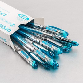 Pentel Arts Slicci 0.25 mm Extra Fine Gel Pen, Baby Blue Ink, Box of 12 (BG202-S2)