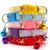 CCUUHJ Reflective Cat Collars Breakaway with Bell Moons Stars 2