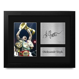 HWC Trading Oleksandr Usyk Framed Gifts Printed Signed Autograph Picture for Boxing Memorabilia Fans - US Letter Size
