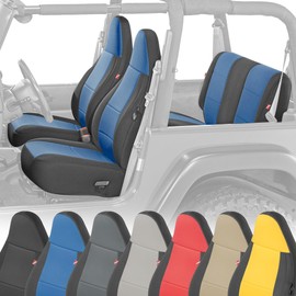Diver Down Neoprene Seat Cover Set - Fits Jeep TJ 1997-2006 Wrangler - Front and Back Seat Set - Waterproof Custom Fit Seat Covers - Soft Padded Cushion Feel - Thermal Resistant - (Blue, 97-02)