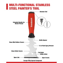 Goldblatt Drywall Hand Tool Kit - 14 in 1, 6 Pieces Stainless Steel Joint Knife, Taping Knives, Paniter Scraper, Mud Pan
