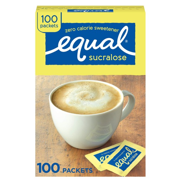 EQUAL 0 Calorie Sweetener, Yellow, Sugar Substitute, Zero Calorie Sugar Alternative Sweetener Packets, Sugar Alternative, 100 Count