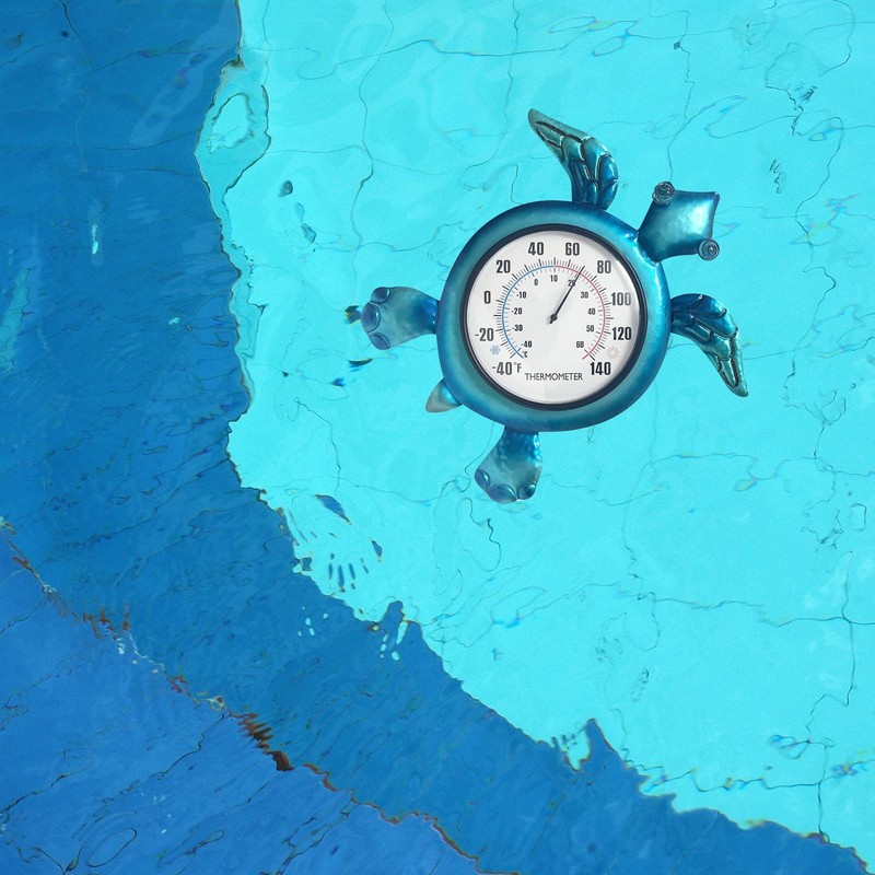 SOTALING Turtle Outdoor Thermometer - Wall Mount Thermometer - Blue