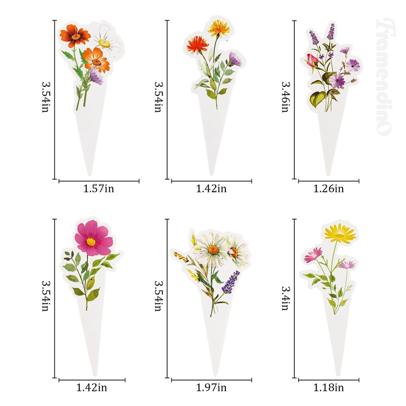 Framendino, 192 Pack Wildflower Cupcake Toppers Flower for Shower Wedding
